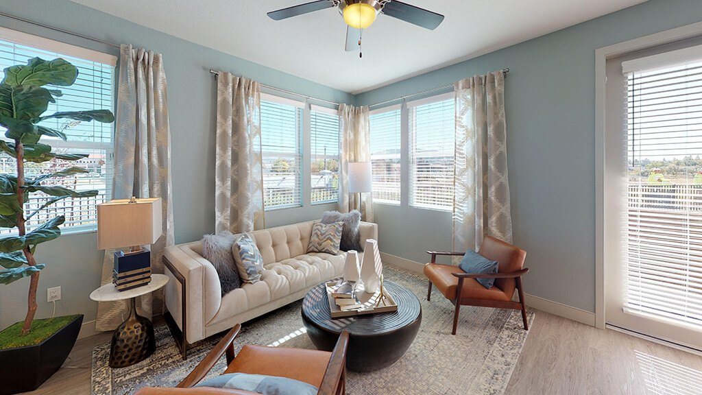 Living room at The Braydon Apartments in Napa CA